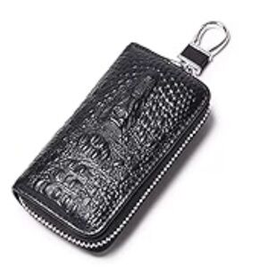 Luxurious Black Crocodile Pattern Key Holder